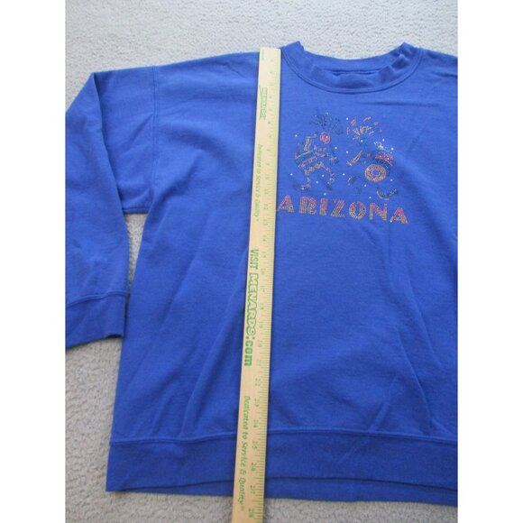 Arizona Sweatshirt Mens Extra Large Tourist Souvenir Sweater Blue Gildan Beaded - Picture 5 of 8